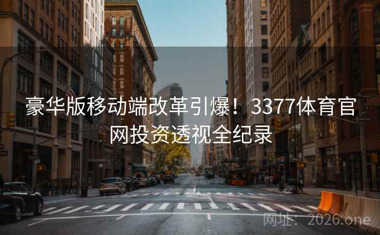 豪华版移动端改革引爆！3377体育官网投资透视全纪录