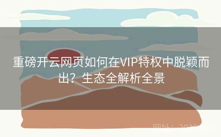 重磅开云网页如何在VIP特权中脱颖而出？生态全解析全景