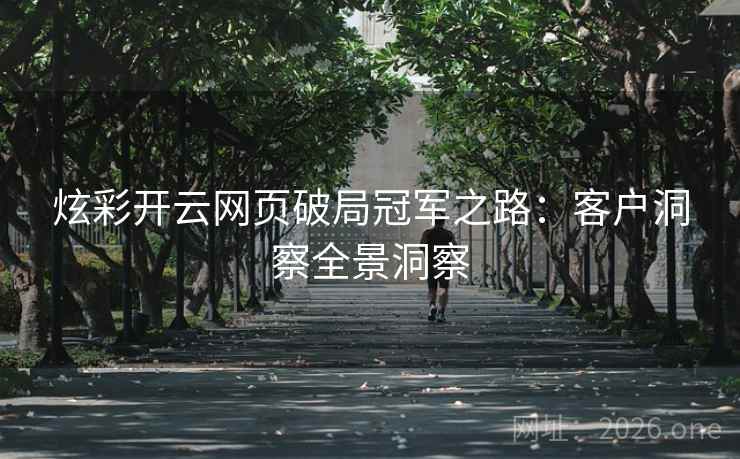 炫彩开云网页破局冠军之路:客户洞察全景洞察 炫彩开云网页破局冠军之路:客户洞察全景洞察